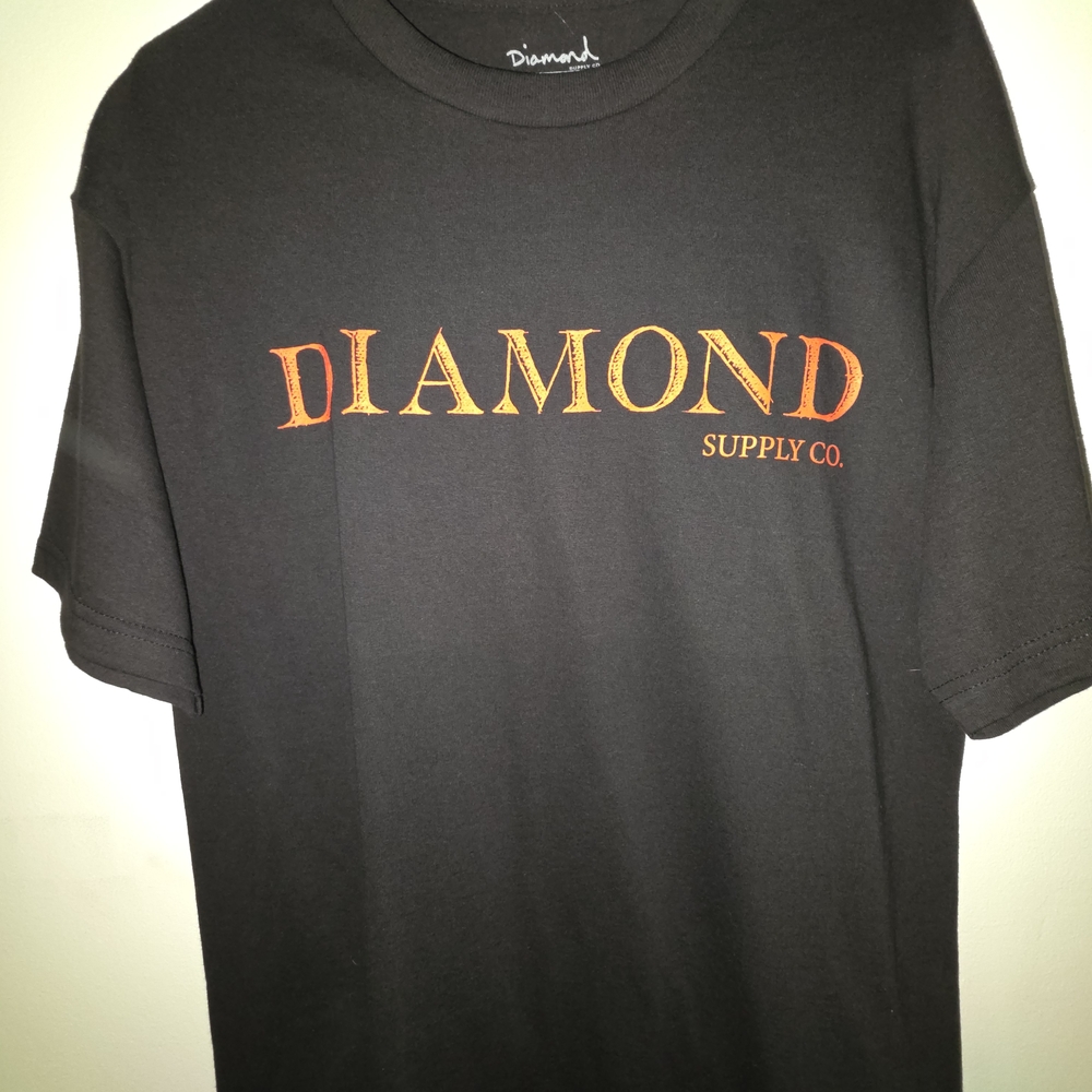 Diamond Supply Co. Charcoal Tee with Red Logo